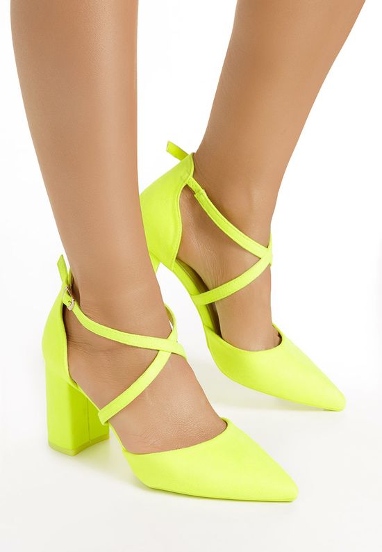 Pantofi cu toc Azelie Galbeni Neon