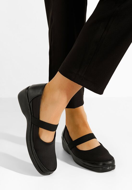 Pantofi cu talpa ortopedica negri Diora
