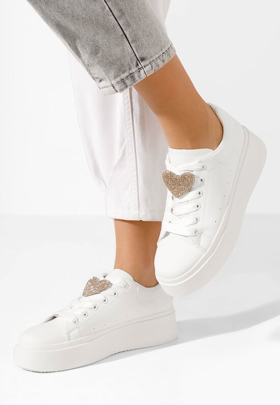 Sneakers cu platformă Kimani albi