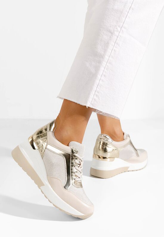 Sneakers cu platforma Orianna bej