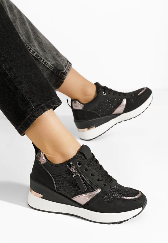 Sneakers cu platforma Zenna negri