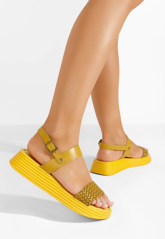 Sandale piele naturală Legoa galbene